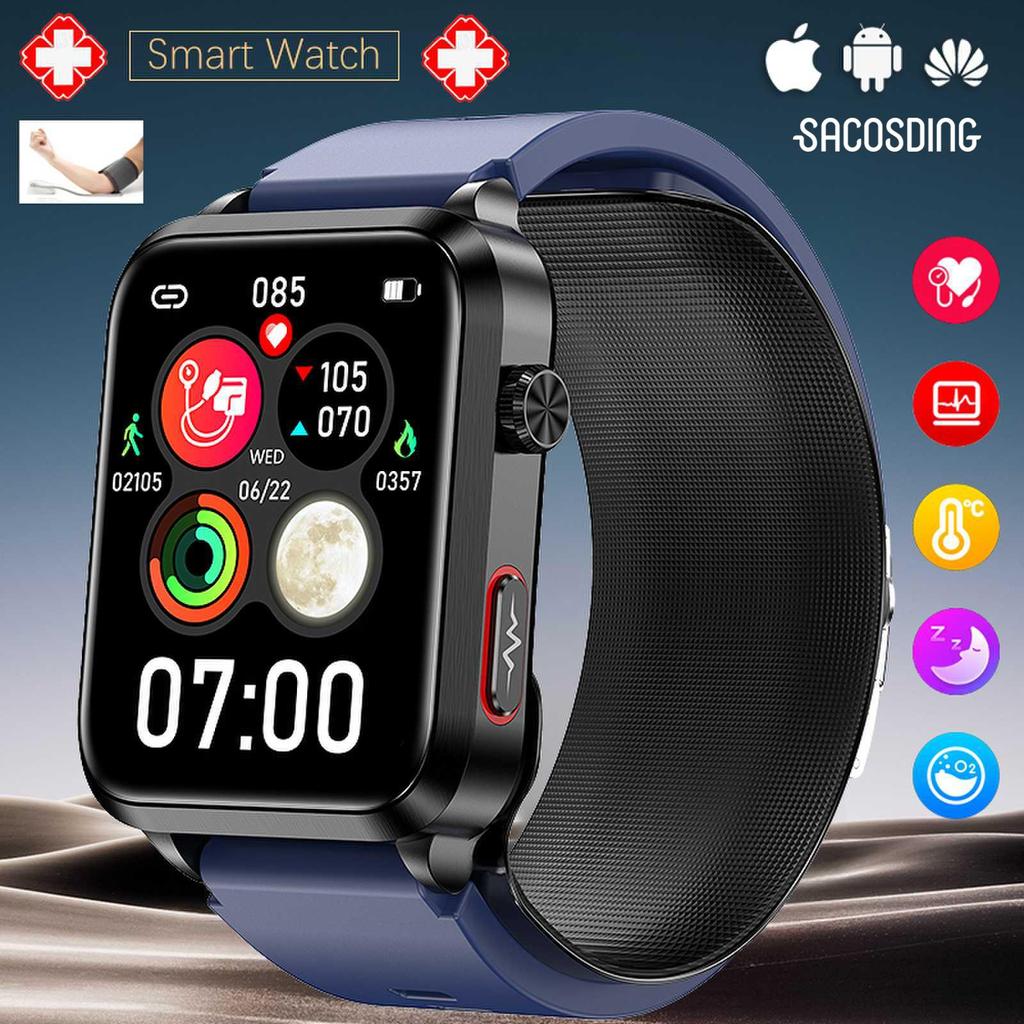 SACOSDING New Men's Watch, Air Pump, Safety Airbag, Precision Blood Pressure, Bluetooth Call Smart Watch