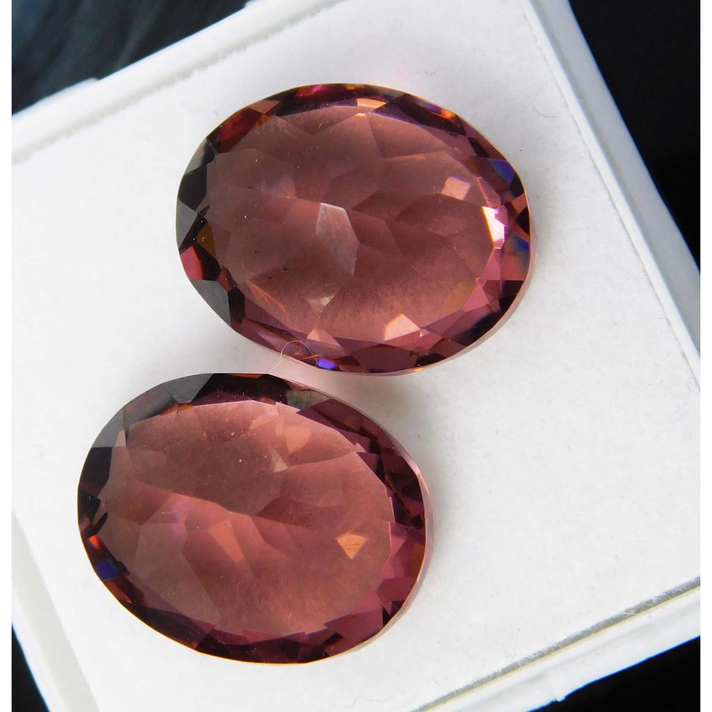 Padparadscha Sapphire Oval Cut Natural 20.75 Ct Certified Loose Gemstones Pair A-2343