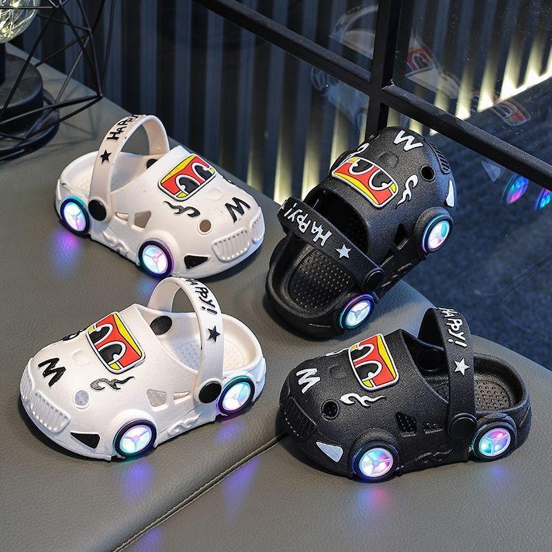Summer Children's Car Light-emitting Non-slip Soft Bottom Large and Small Children's Bathroom Baby Sandals Slippers Children's Slippers New