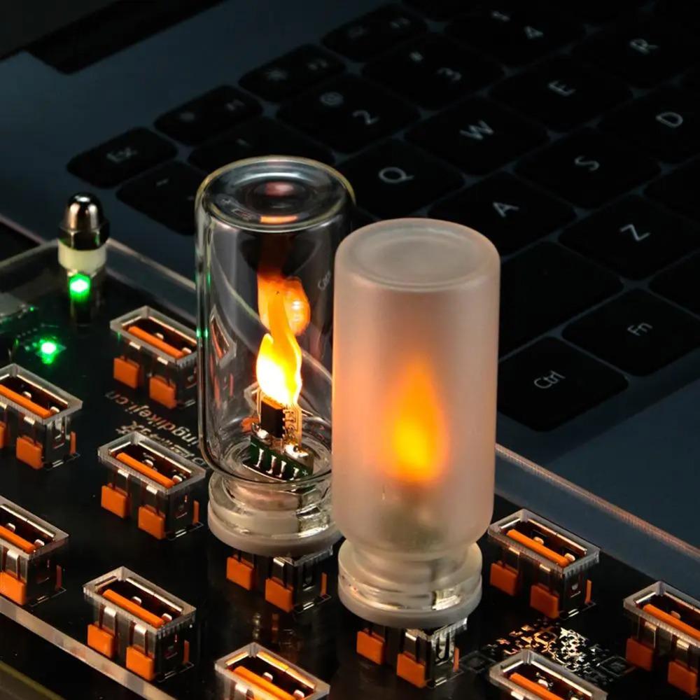 Retro USB LED Filament Nachtlicht Gelb Warm Glühbirne Beleuchtung Flamme Umgebungslicht Für Heimdeko Notbeleuchtung