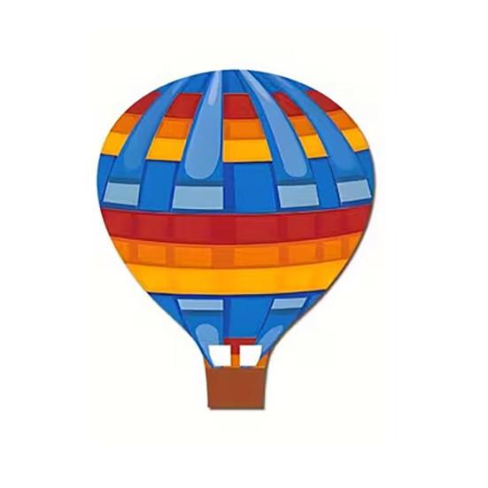 1 Set Wooden Hot Air Balloon Wall Decor Nursery Kids Room Wall Art Rustic Hanging Ornaments with Stars Clouds Design Baby Shower Birthday Gift