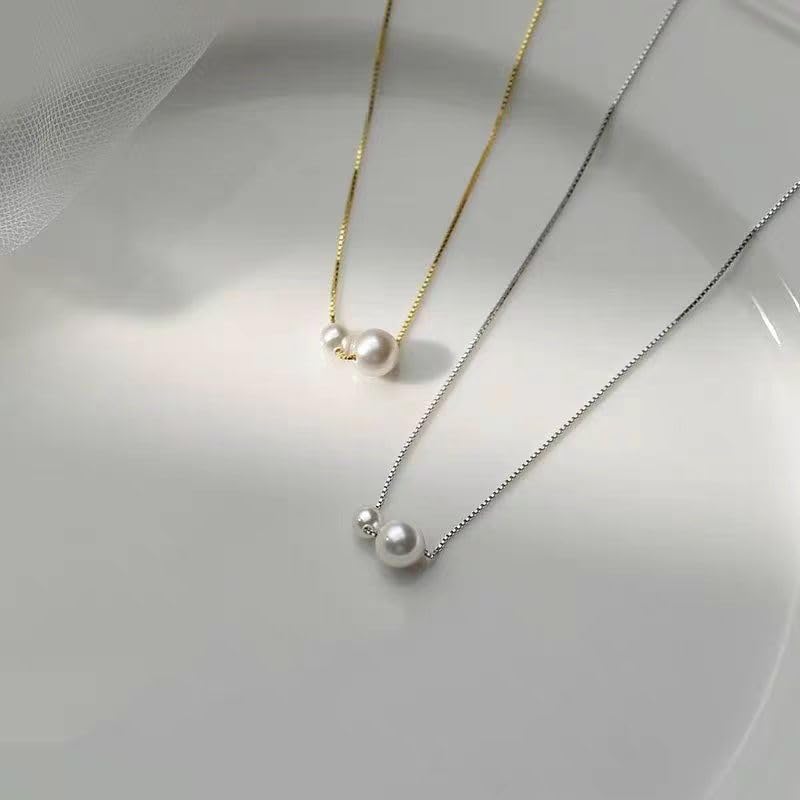 Pearl Necklace for Crystal Venetian For Comes with Gift Box [Hothrty] Women, Pearl, Pearl, Chain, Hypoallergenic, Weddings, Funerals, Adjustable,