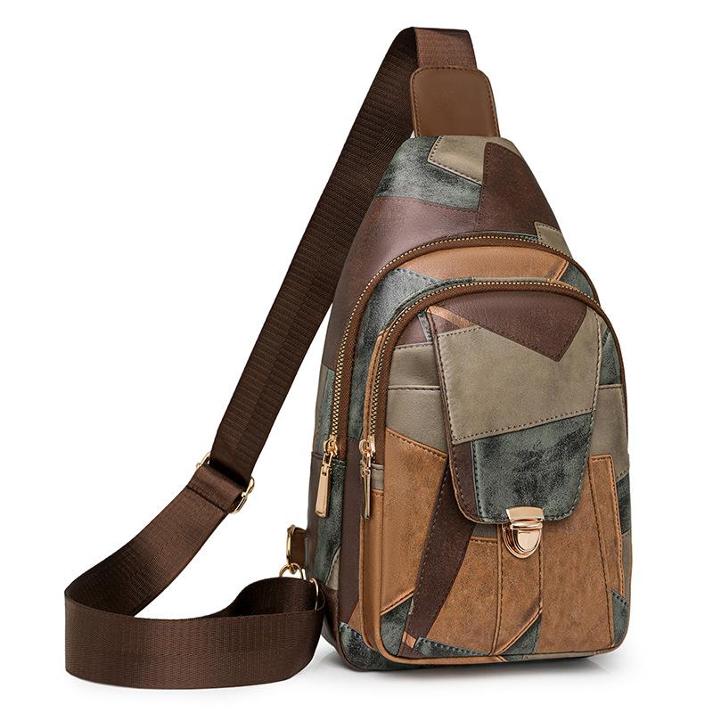 Genți mici de tip Sling pentru femei, genți crossbody din piele PU, rucsac cu buzunare multiple, rucsac cu curea reglabilă pentru chitară, borsetă, geantă de piept pentru femei