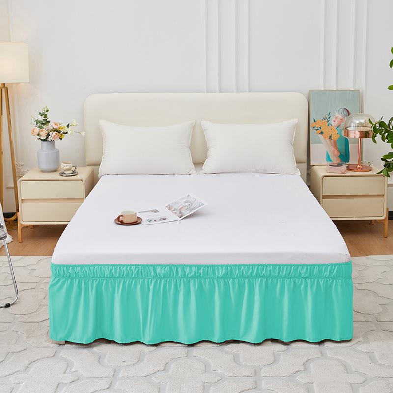 King Queen Twin Wrap Around Dust Elastic Ruffle Bed Skirt Bedding for Easy Fit Wrinkle-Free Washable Fade Resistant Home Decor