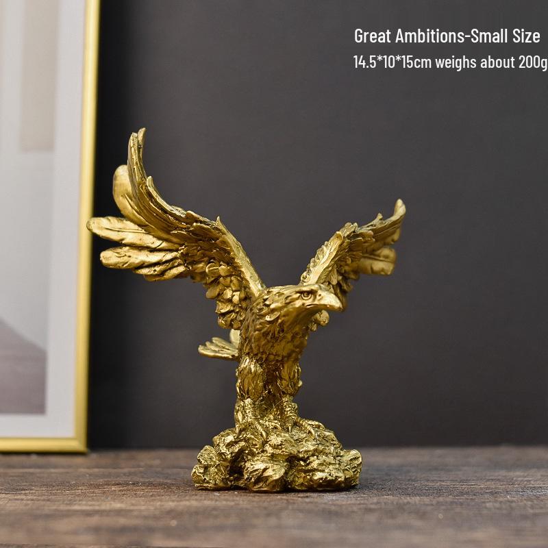 American Grand Exhibition Eagle Resin Figurine - Majestic Male Eagle Decor for Home, Office, or Wine Cabinet.