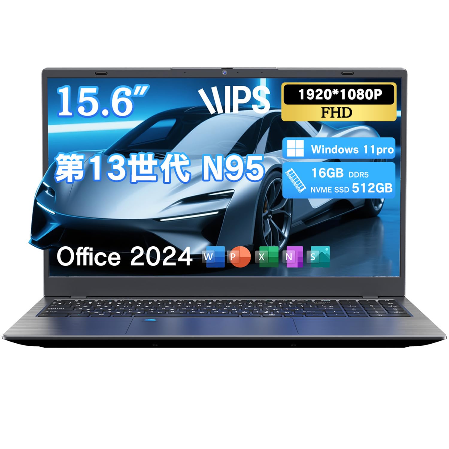 

Dobios N95 1920x1080 IPS 13-те покоління Windows 11 з Office Тонкий USB Ідеальний для онлайн роботи з та Відео 16 ГБ DDR5 та 512 ГБ NVMe SSD Ноутбук, 15,6-дюймовий, чорний