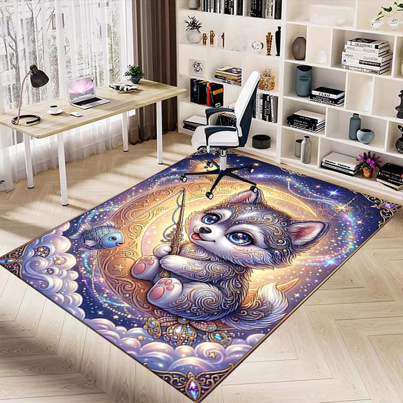 1PC Moon Starry Night Non-Slip Floor Carpet Compatible for Office&Living Room&Bedroom&Dining room - Soft & Pattern-G0400