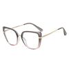 New Retro Cat Eye Women Anti Blue Light Glasses Frame Fashion Designer Thin Face Flat Mirror Clear Reading Top Quality Ins Trend