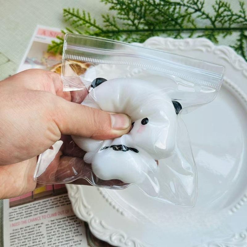 Kawaii Yier Bubu Squeeze Toys Panda Shape Stress Squishy Toys Cement-like Efflorescence Imitation Silicone Relieve Stress Toys