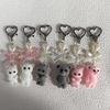Adorable Cat Keychain with Heart Bowknot Ornament Accessory for Keys Bag Purse