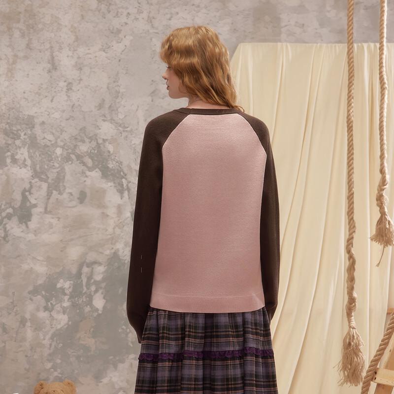 UNIFREE American Style Color Block Jacquard Knit Sweater