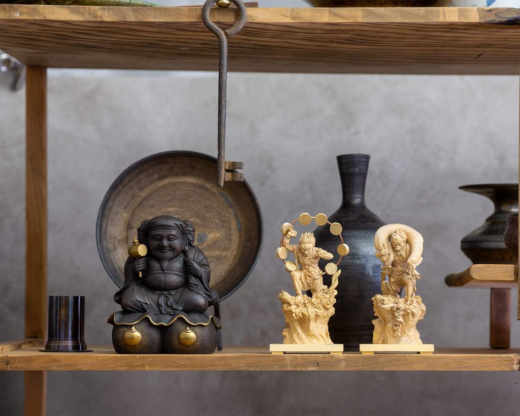 Tiny Buddha Raijin Carving Buddha Statue Buddha Statue World Raijin (Wooden Boxwood)_Wood (GSB