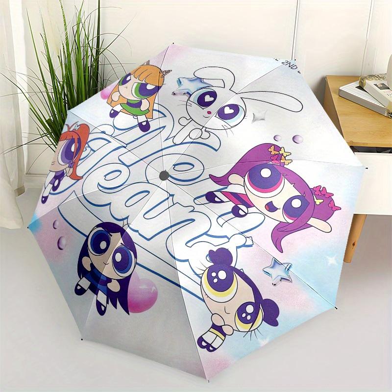 1pc Powerpuff Girls New Jeans Umbrella with Plastic Handle,Suitable for All Seasons Home Travel Outdoor UmbrellaM1319