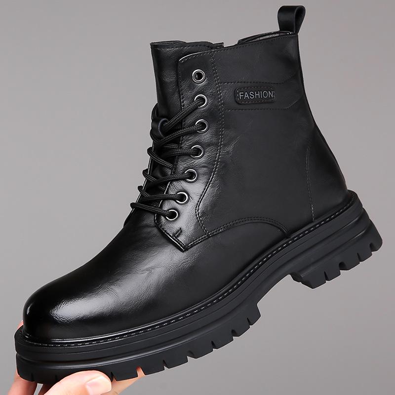 2023 Men's Retro Martin Boots: High-Top, Warm, Velvet-Lined Workwear with Thick Soles.