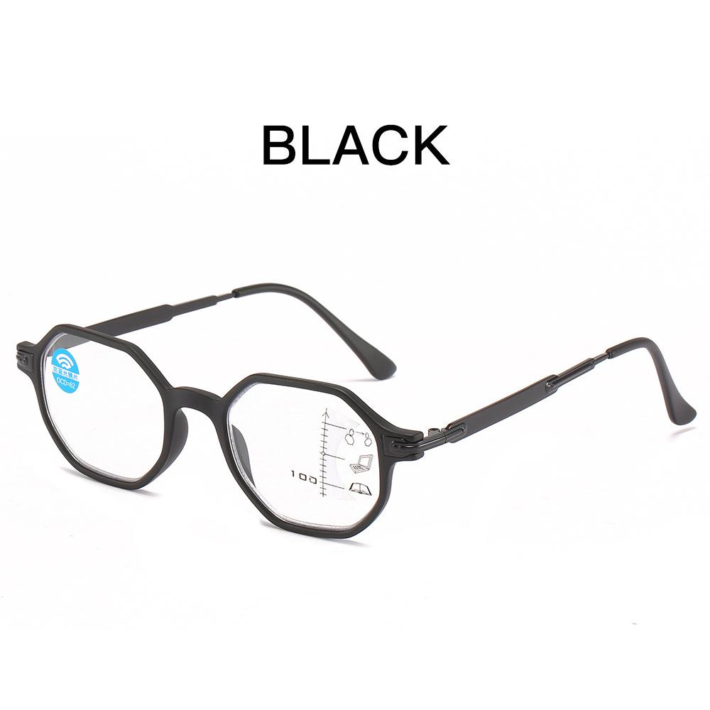 Anti-Blue Reading Glasses Multi-Focus Far And Near Dual-Purpose Fashionable Polygonal Reading Glasses