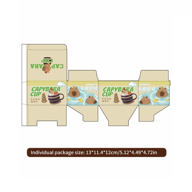 Cartoon Milk Teas Cups with Handle Ceramic Coffee Mug Lovely Capybara Coffee Cups Birthday Gift for Women and Men