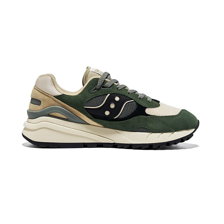 SAUCONY Shadow 6000 Retro Comfortable EVA Rubber Non-Slip Increased Height Low-Top Running Shoes Unisex Sneaker Green Rice Black S79050-4