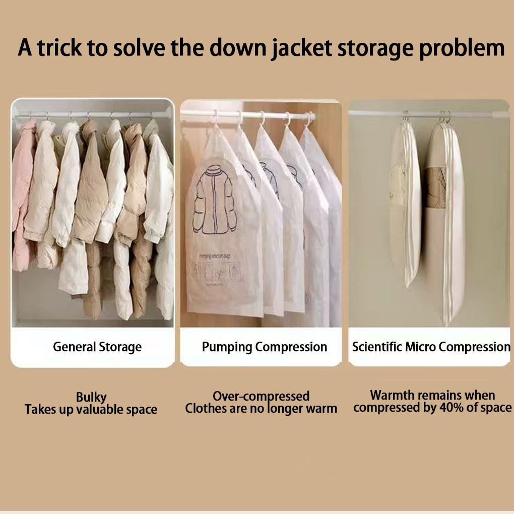 Hanging Down Jacket Compression Bag Wrinkle-Free Storage Solution Down Jacket Compression Dust Cover