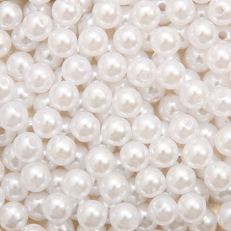 DIY Acrylic Pearl Beads: Round, Loose Beads for Handmade Jewelry Accessories, Bracelets, Necklaces, and Earrings.