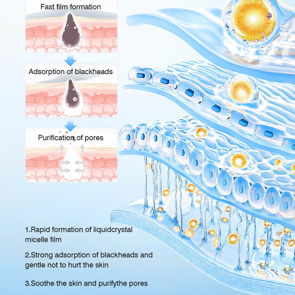 Remove Nasal Strips Pore Strip Clear Black Head 3 Step Kit For Clean Pimples Shrink Pores And Remove Blackheads With Spoon +40 Strips 30g