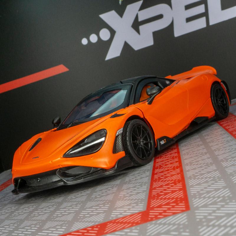 Linyi Toy Car Light 1:24 Mclaren 765Lt Alloy Sports Car Model Diecasts Metal Toy Vehicles Car Model Simulation Sound Collection Kids Toys Gift