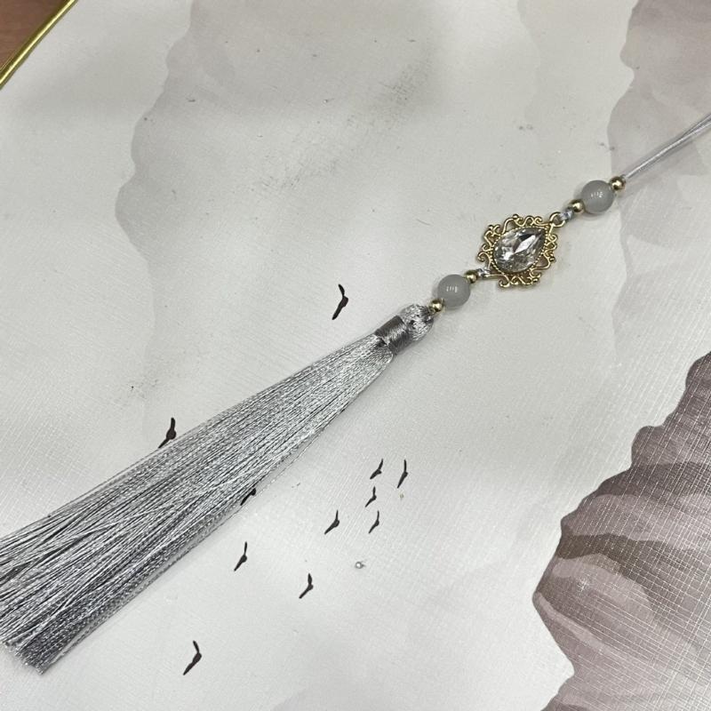 Vintage Chinese Hanfu Pendant Traditional Tassels Waterdrop Waist Pendant Fashionable Jewelry Decor for Celebrations