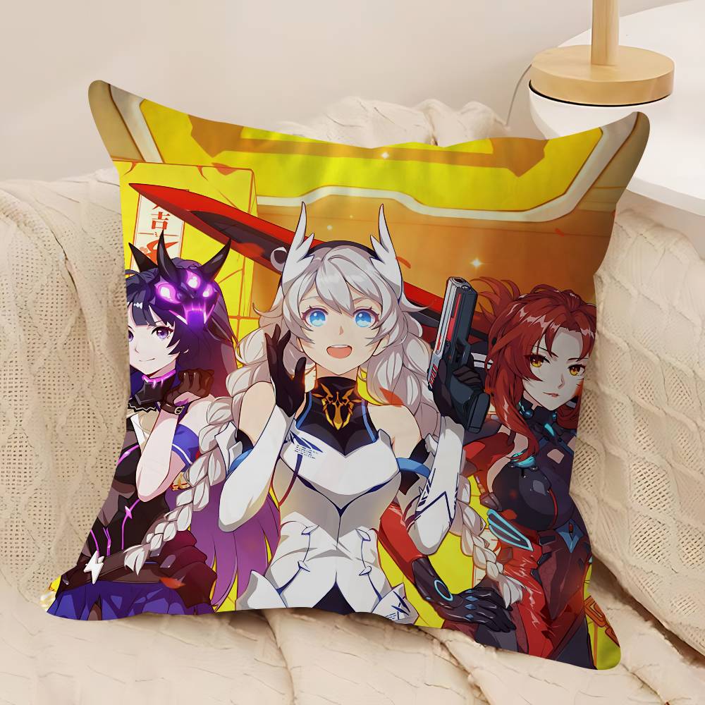 

H-HONKAI IMPACTs Office Cushion Pillowcase Car Cushion Cover45X45CM Lumbar Pillowcase Sofa Pillowcover 12x12Inch