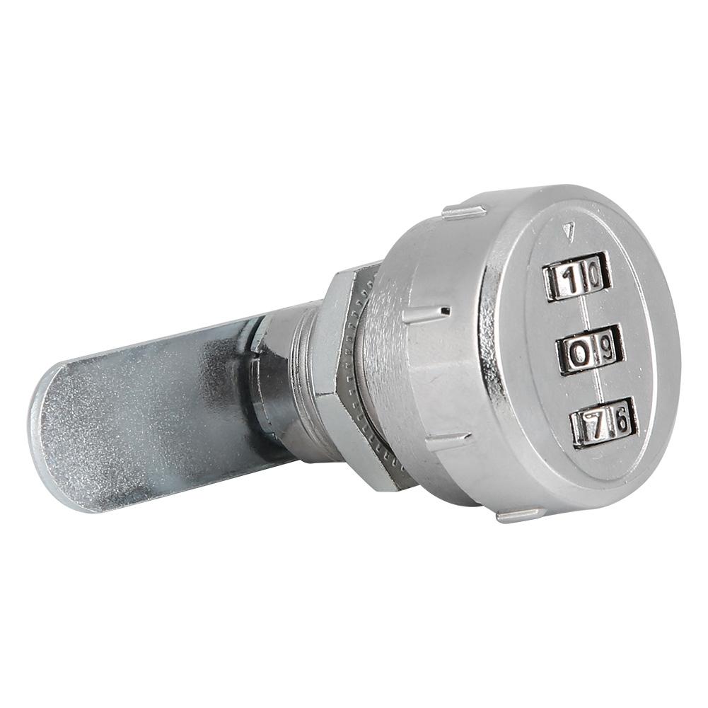 Mechanical Code 3 Digit Password Cabinet Lock Chrome 20mm 0.79in