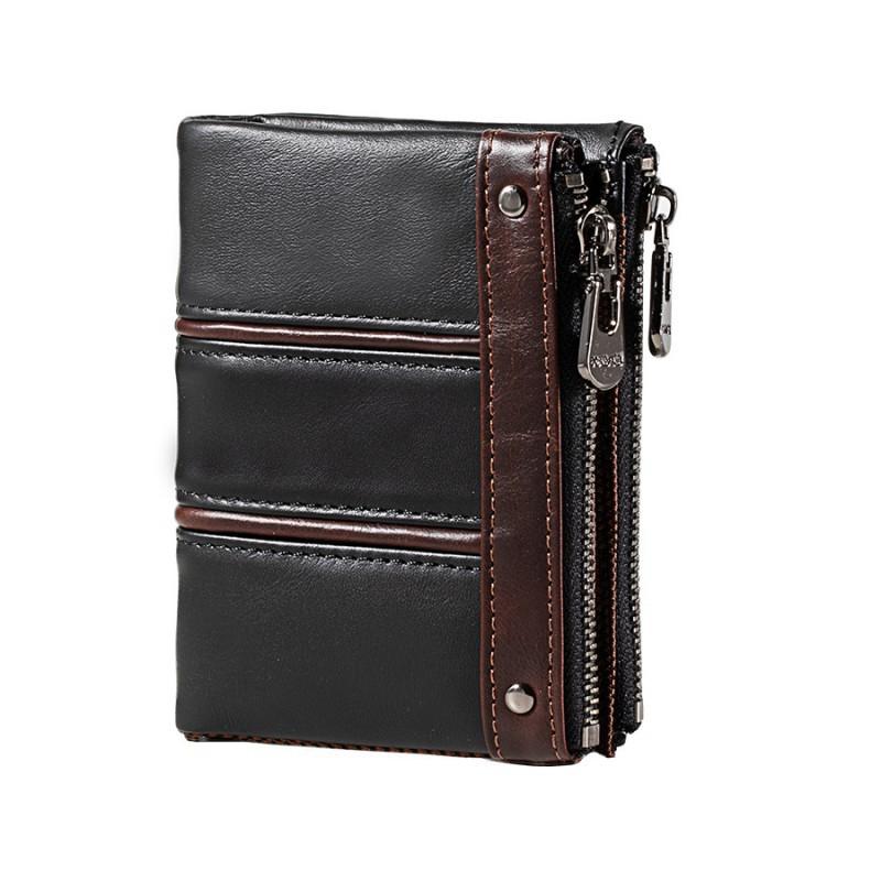 New Retro Men s Women s Large Capacity Multifunctional Anti Magnetic Anti-theft Brush Leather Wallet 12x3x9