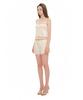 TOOMUCHTAX Lace Trim Slip Shorts Ivory