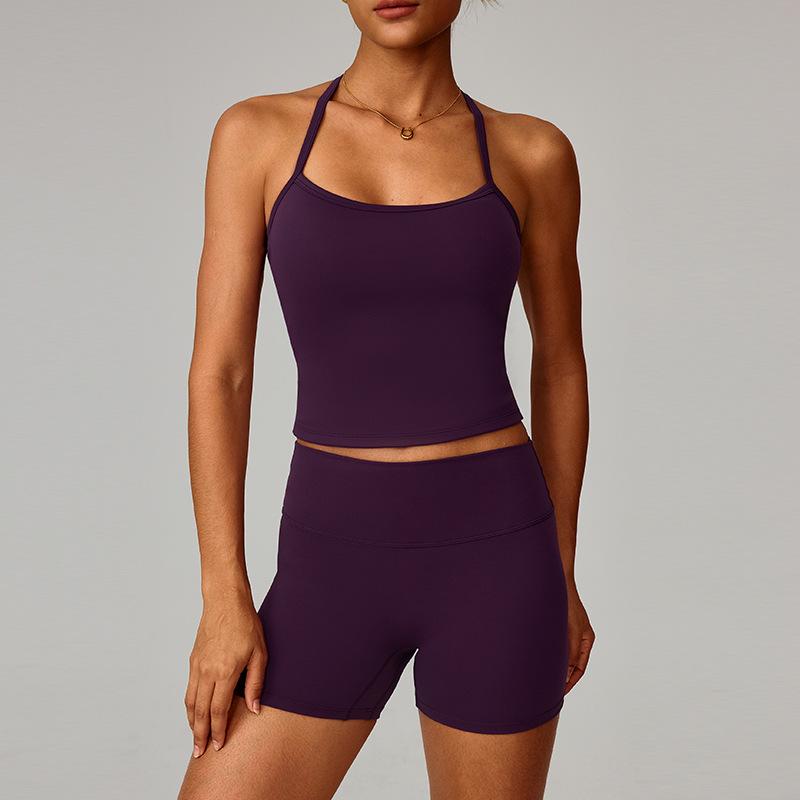 Women's European & American Yoga Set: Quick-Dry Fitness Shorts & Vest for Outdoor Running