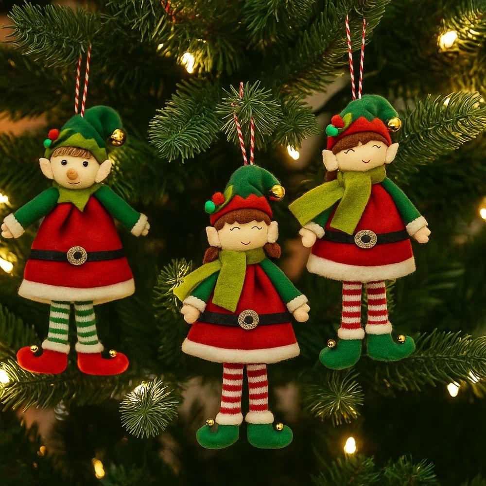 Stuffed Hanging Bell Elf Boy Girl Elf Plush Doll Party Supplies Christmas Elf Doll  Kids Gifts