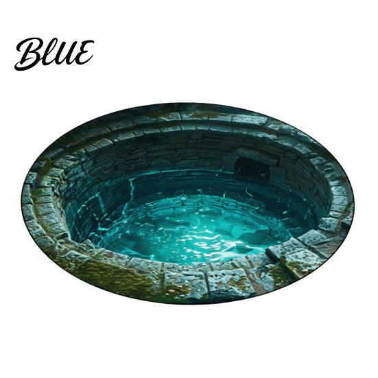 Hand Washable Floor Machine Bedroom Rug Realistic 3D Hole Mat Round Optical Illusion Non-Slip Area