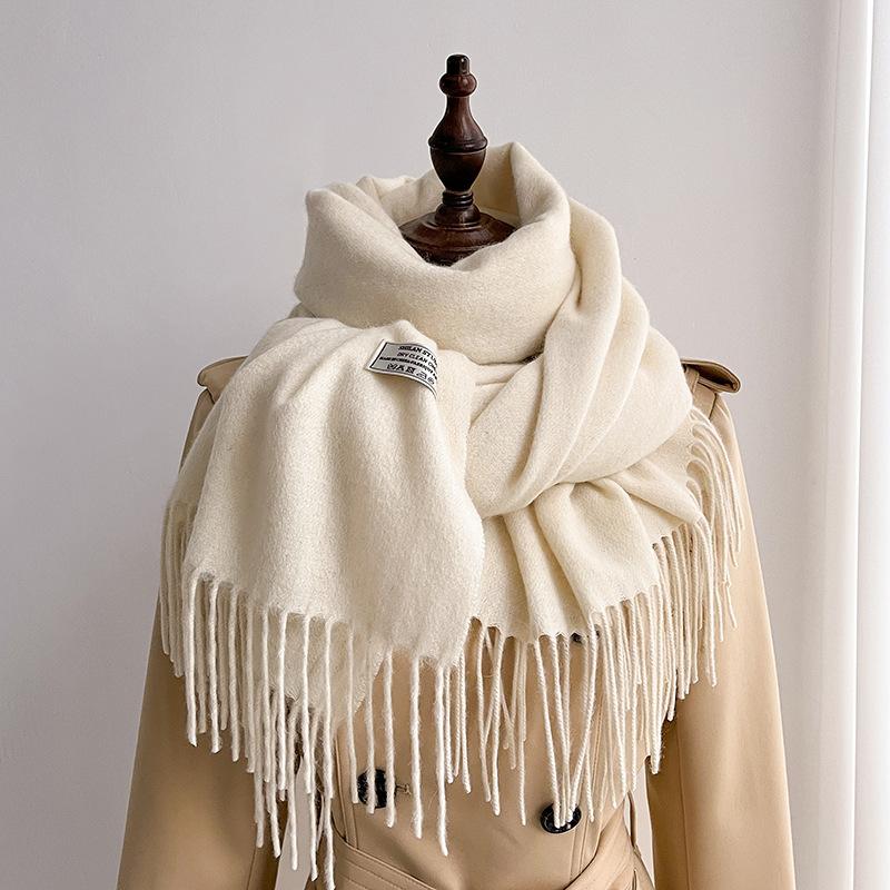 Scarf women's winter new autumn white thickened 111 pure shawl dual-purpose men's knitted warm scarf