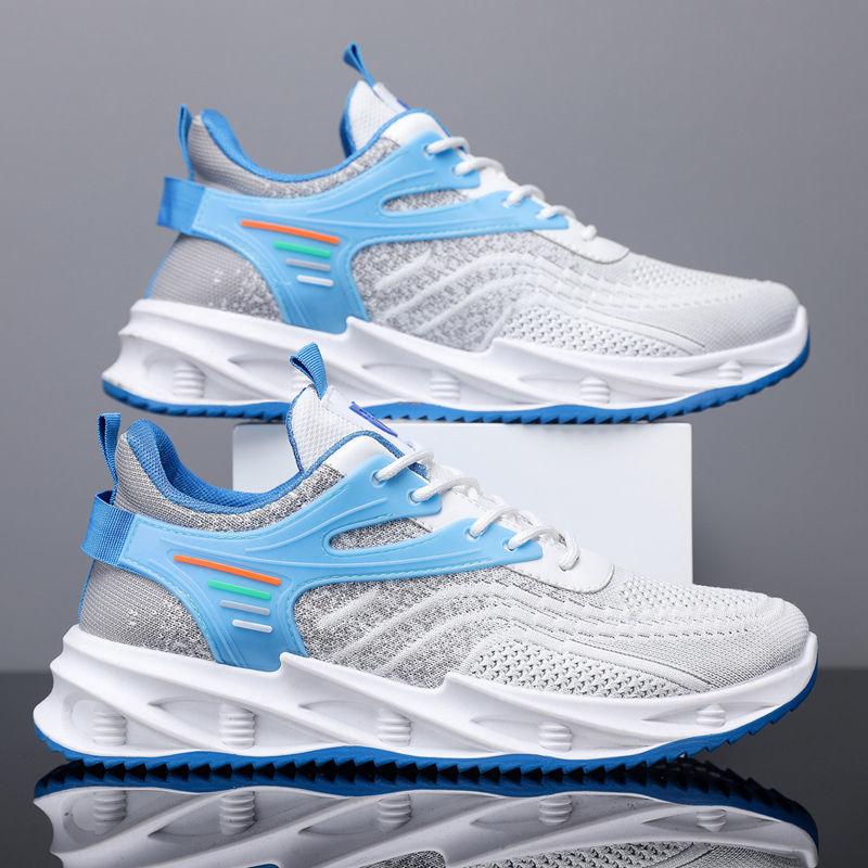 WTEMPO Herren Sommer Luftpolster Turnschuhe Outdoor Mesh Atmungsaktive Sportschuhe Dickbesohlte Rutschfeste Basketballschuhe Lässige Laufschuhe