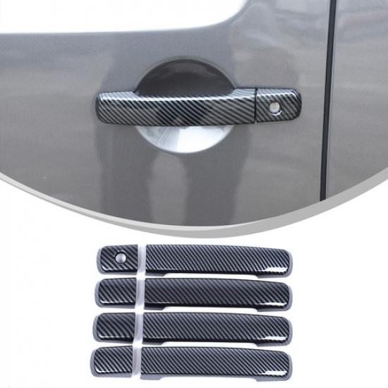 Carbon Fiber ABS Outer Door Handle Cover Trim For Nissan Frontier 2009-2017