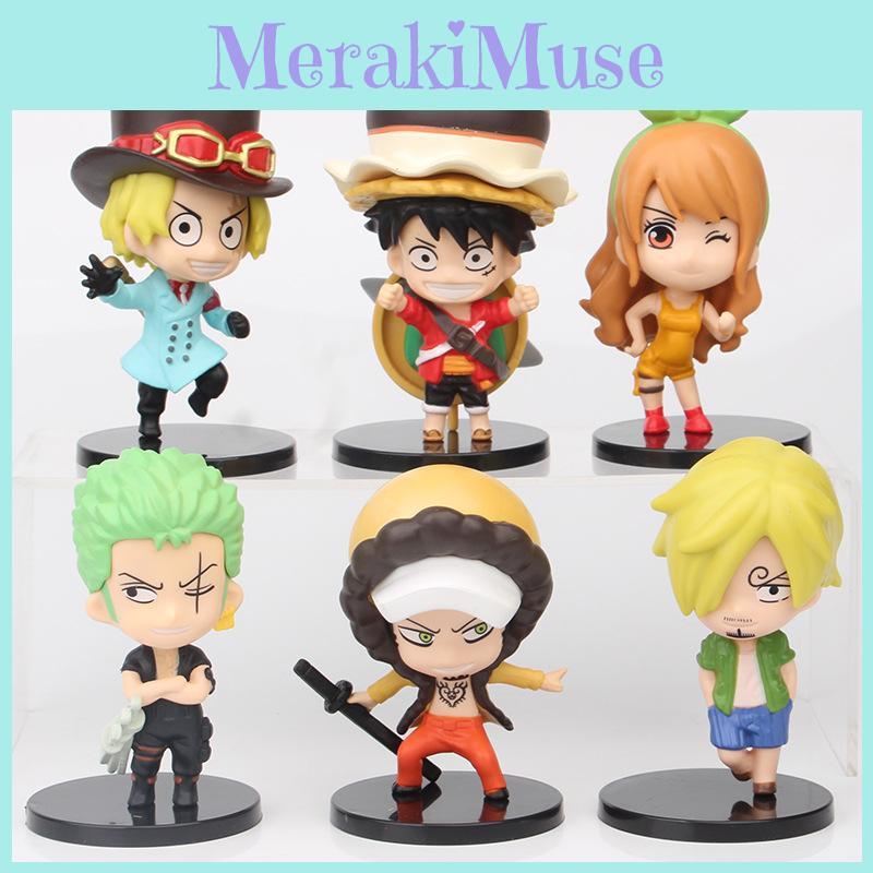 One Piece Pvc Figurine Set 10-11cm 6 Piece Collection Sabo Luffy Sanji Zoro Nami