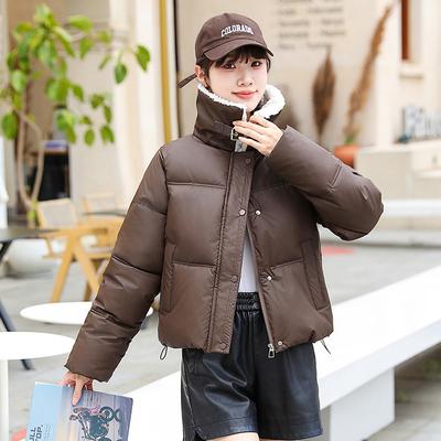 New Women's Short Loose Small Lapel Lamb Wool Cotton-padded Clothes Winter Thickened Down Cotton-padded Clothes