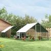 Chicken Run Galvanised Walk In Chicken Coop Hen Poultry House Cage Rabbit Hutch With Water Resist Cover 3 X 8 X 2m