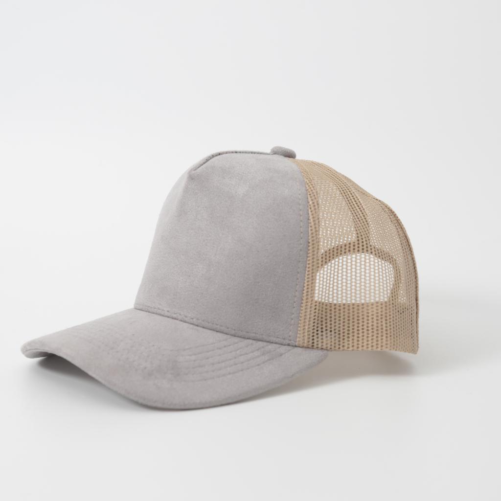 Casquette de baseball à cinq panneaux personnalisée en cuir, daim et mesh, couleurs assorties printemps-été, pour conducteur, respirante, style Trucker pour hommes