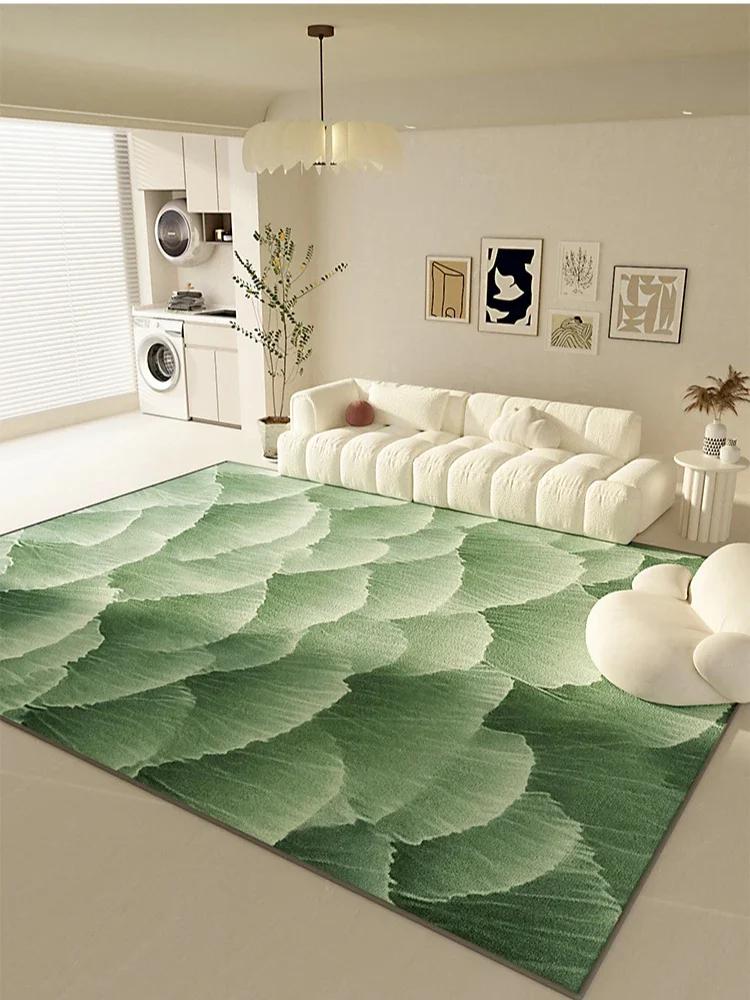 Minimalist Natural Area Rug for Living Room Bedroom Organic Textured Design Machine Washable Soft Non-Slip Mat