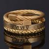 Luxury 3pcs /Set Stainless Steel Bracelet Hip Hop Men Jewelry Roman Number Charm Gold Color Jewelry For Men Pulseira Bileklik