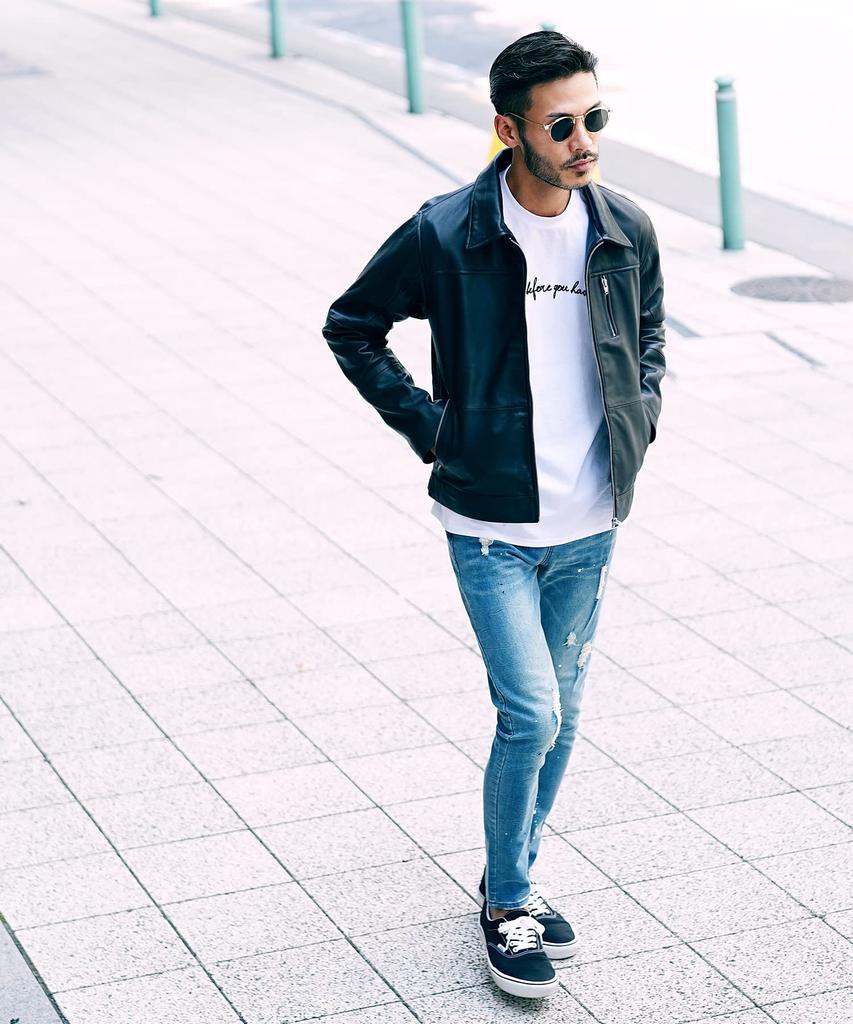 Shop Reproduktion Leder S F Schwarz Echtes Leder Leicht Lang Rider Doppel-Rider Einzel-Rider Lederjacke [JIGGYS SHOP] Ziggy's Herren