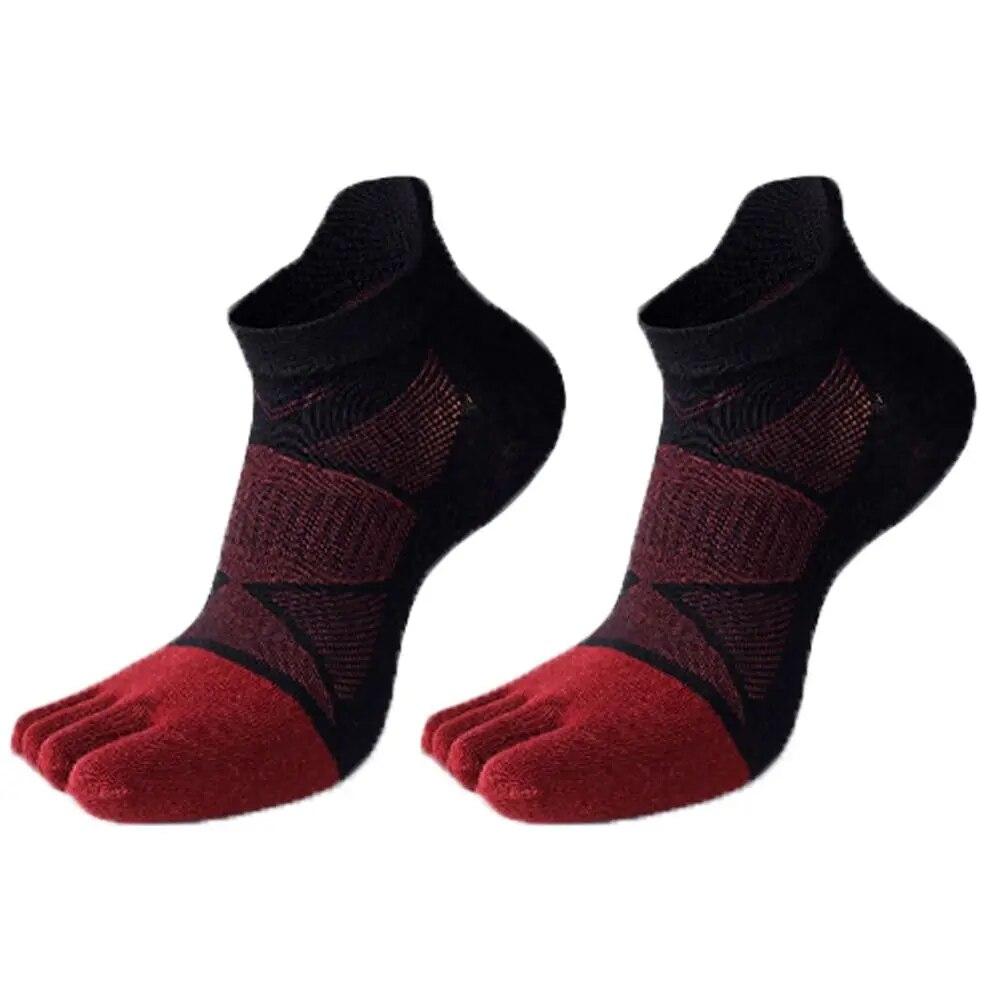 Winter Cotton Short Five Toe Socks Five Finger Soccer Socks Breathable Sports Men Football Anti-slip Running Ankle Socks