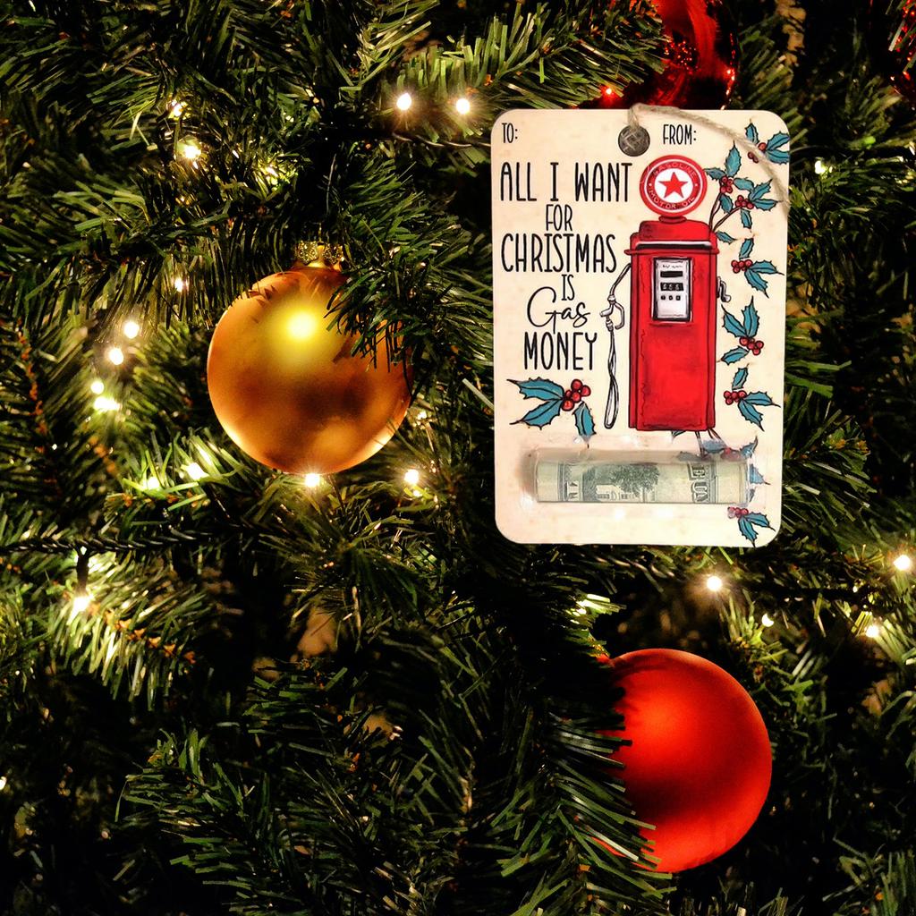 Wood Christmas Money Holder Festive Money Clip Ornament Wallet Pendant Decor for Tree Decoration Holiday Party Supplies