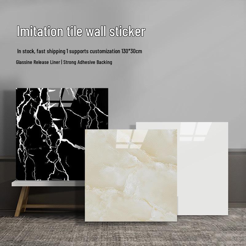 30x30 Self-Adhesive Imitation Marble and Aluminum Wall Tile Sticker
