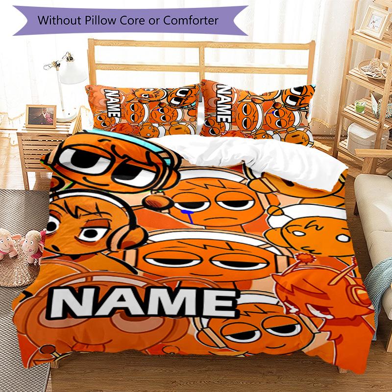 3pcs SPRUNKI3 Cover Set - Personalized Name, HD Printed Bedding with 1 Cover and 2 Pillowcases - Perfect for Home Decor, Easy Care