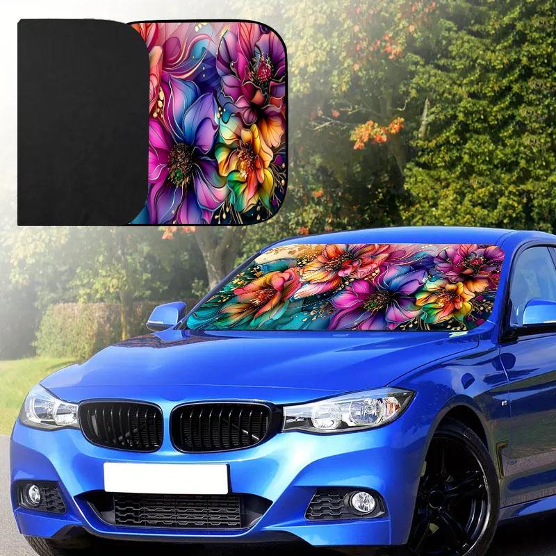 1Pcs T-Rex Dinosaur Pattern Windshield Sunshade UV Rays Heat Blocker Keeps Vehicle Cool Unique Design Fit Sedans SUVs Trucks