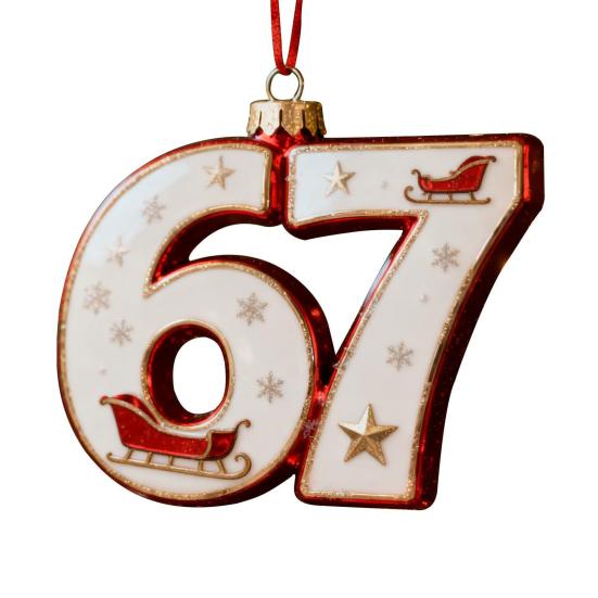

67 Christmas Ornament 2D Flat Funny Six Seven Meme Christmas Decoration Gifts for Teens V