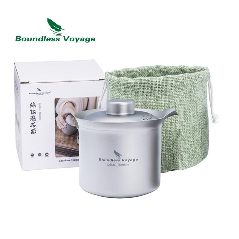 Titanium Double-Layer Tea Infuser Cup With Lid Fairness Pitcher Portable Home Travel Gongfu Set